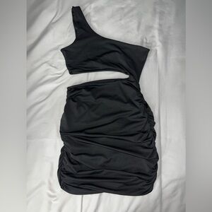 Black One Shoulder Mini Dress